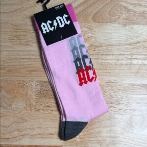 AC/DC Pink and Red Casual Socks